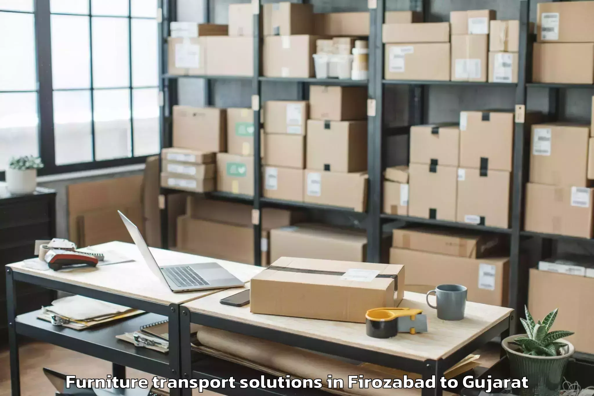 Efficient Firozabad to Kankanpur Furniture Transport Solutions